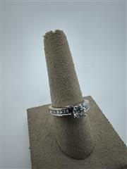 Lady's Diamond Engagement Ring 11 Diamonds 1.25 Carat T.W. 14K White Gold 3.89g